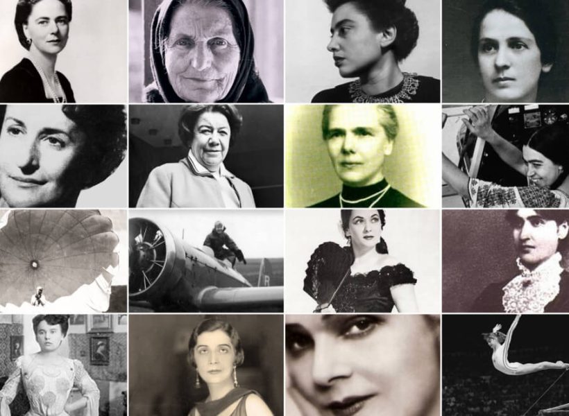 Collage of notable historical women, showcasing pioneers and achievers in various fields and professions.